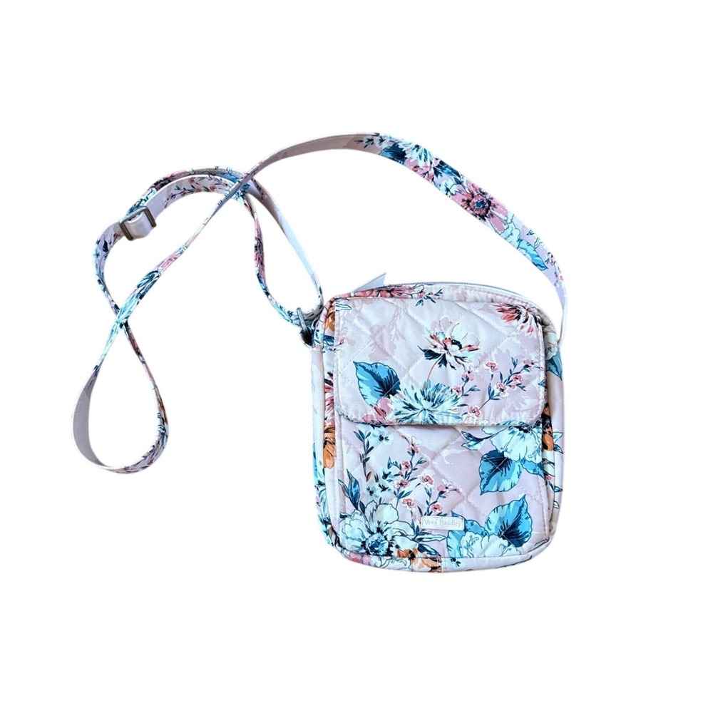 Vera Bradley Crossbody Bag Women Pink Floral Quilted Adjustable Strap SIZE Small